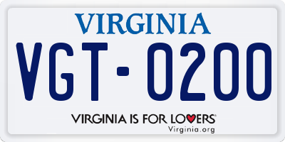 VA license plate VGT0200