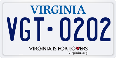 VA license plate VGT0202