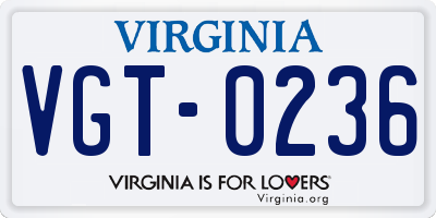 VA license plate VGT0236