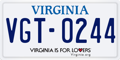 VA license plate VGT0244