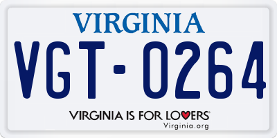 VA license plate VGT0264