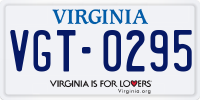 VA license plate VGT0295