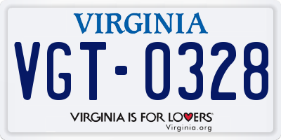 VA license plate VGT0328