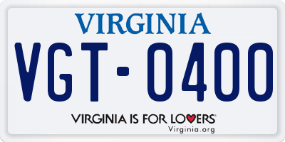 VA license plate VGT0400
