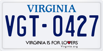 VA license plate VGT0427