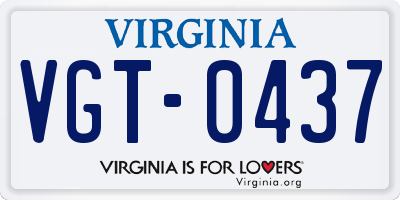 VA license plate VGT0437