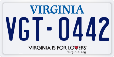 VA license plate VGT0442