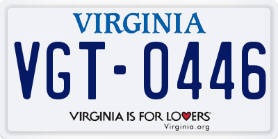 VA license plate VGT0446