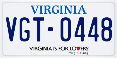 VA license plate VGT0448