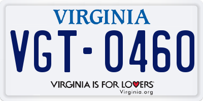 VA license plate VGT0460
