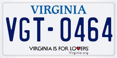 VA license plate VGT0464