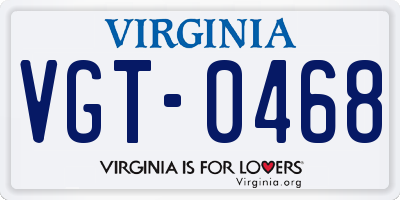 VA license plate VGT0468