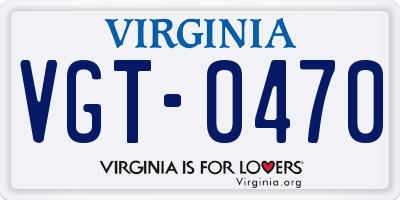 VA license plate VGT0470