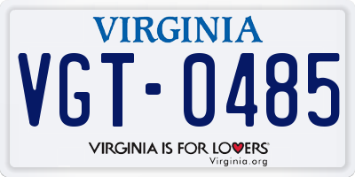 VA license plate VGT0485