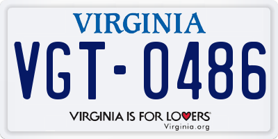 VA license plate VGT0486