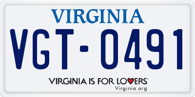 VA license plate VGT0491