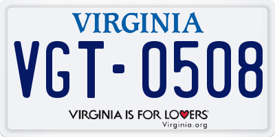 VA license plate VGT0508