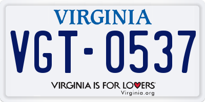 VA license plate VGT0537