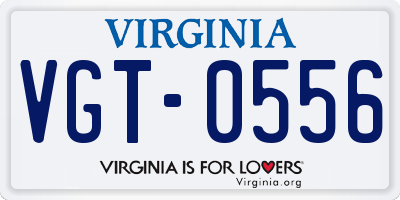 VA license plate VGT0556