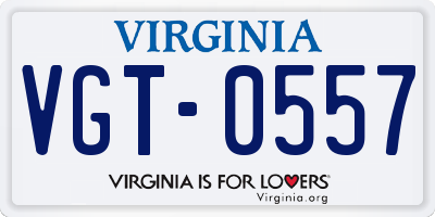 VA license plate VGT0557