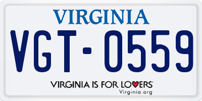 VA license plate VGT0559