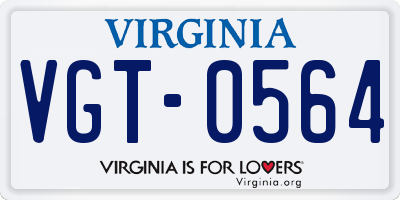 VA license plate VGT0564