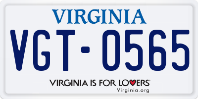 VA license plate VGT0565