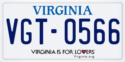 VA license plate VGT0566