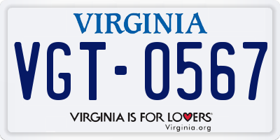 VA license plate VGT0567