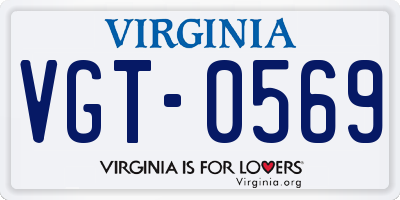VA license plate VGT0569