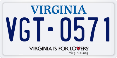 VA license plate VGT0571