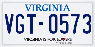 VA license plate VGT0573