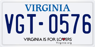 VA license plate VGT0576