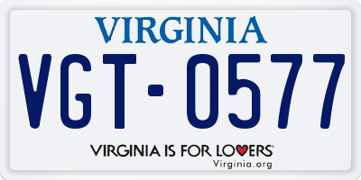 VA license plate VGT0577