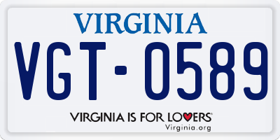 VA license plate VGT0589