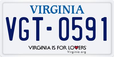 VA license plate VGT0591