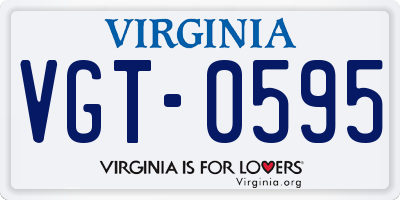 VA license plate VGT0595