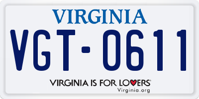 VA license plate VGT0611