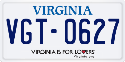 VA license plate VGT0627