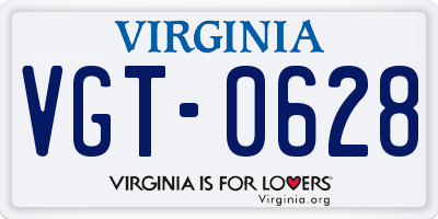 VA license plate VGT0628