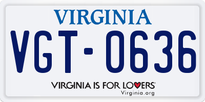 VA license plate VGT0636