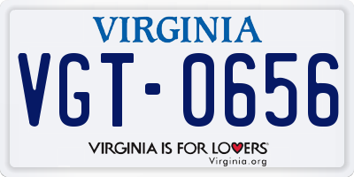 VA license plate VGT0656