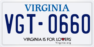 VA license plate VGT0660