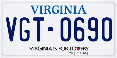 VA license plate VGT0690