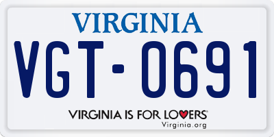 VA license plate VGT0691
