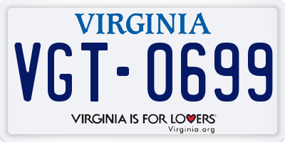 VA license plate VGT0699