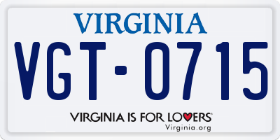 VA license plate VGT0715