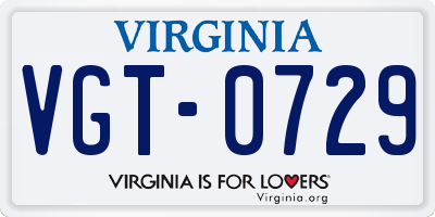 VA license plate VGT0729