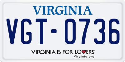 VA license plate VGT0736