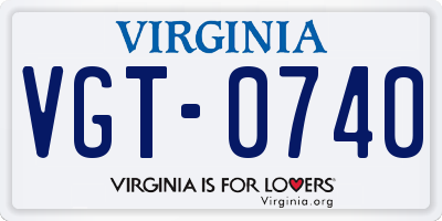 VA license plate VGT0740